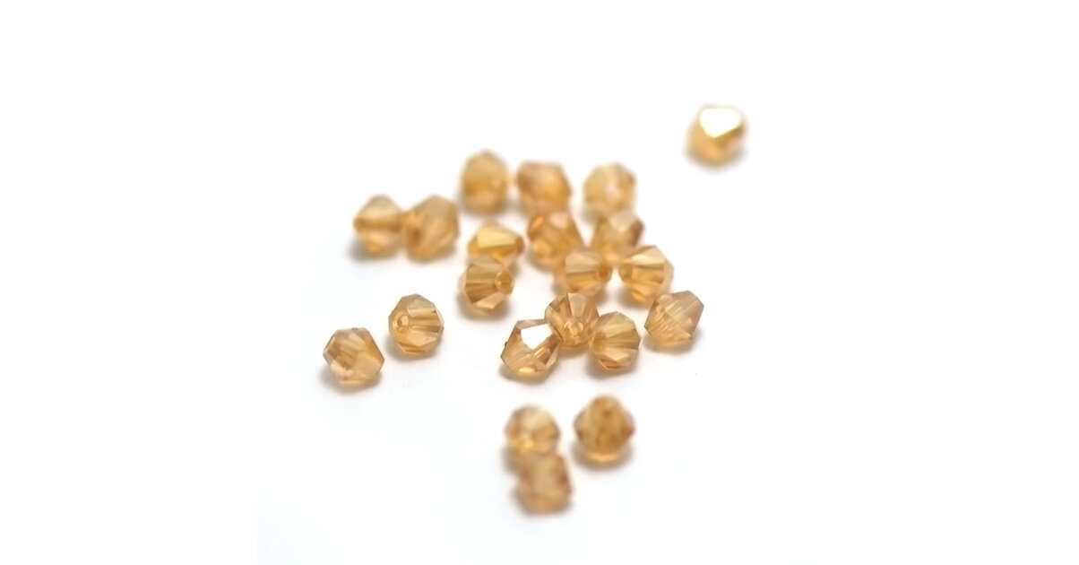 Lot De 150 Perles Vintage En Verre - Forme Toupie, Beige Brillant - Inde Années 70